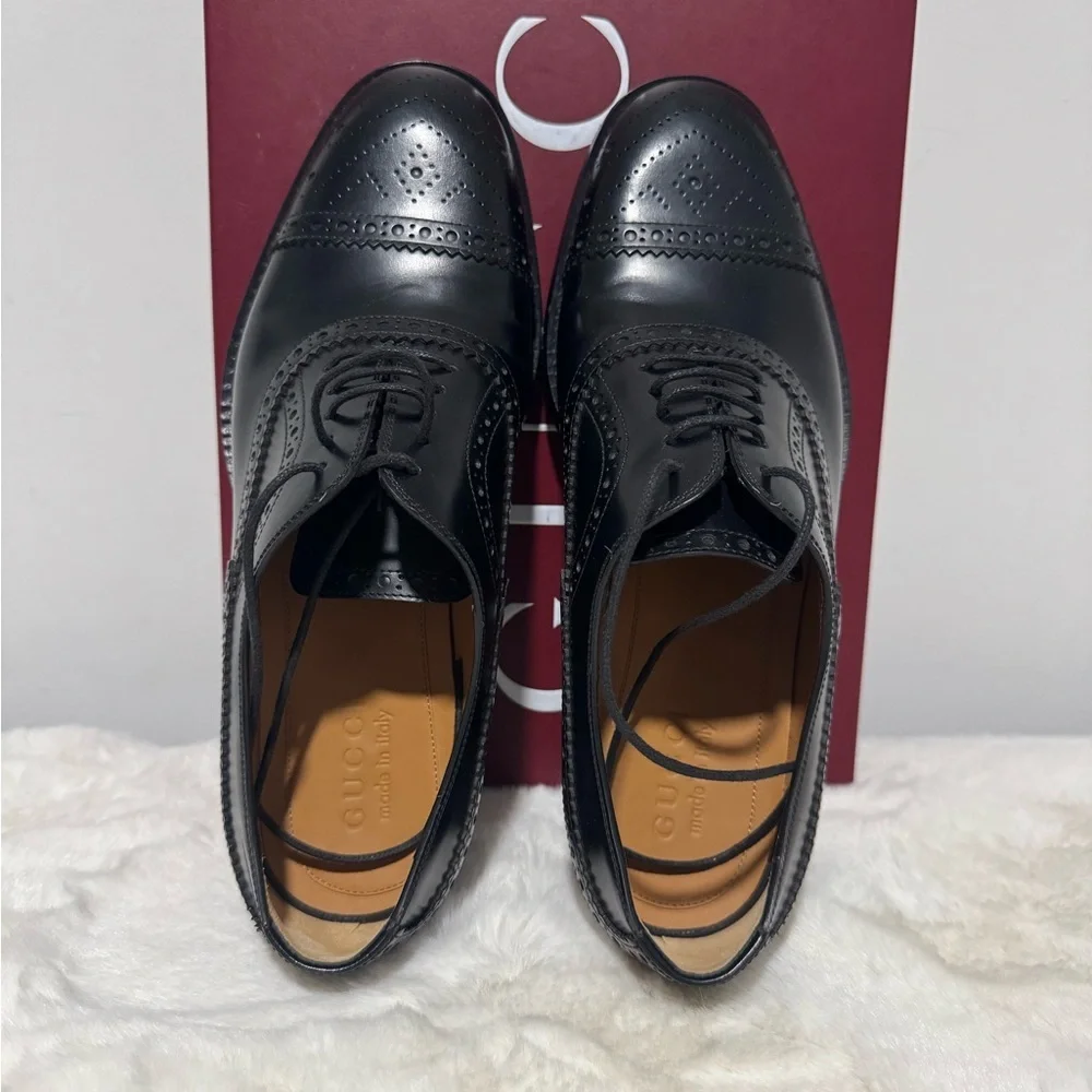 Gucci Black Brogue Men's Oxfords